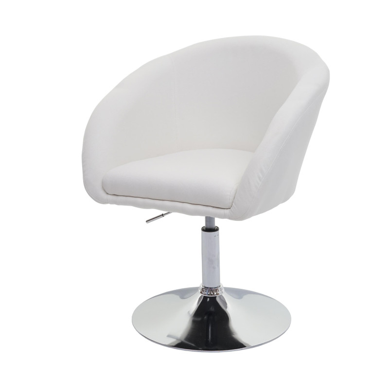 Chaise de salle à manger  chaise pivotante fauteuil lounge tissu/textile crème-blanc