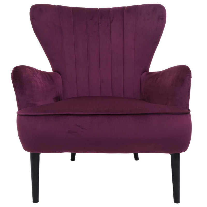 Fauteuil Lounge Fauteuil Cocktail Fauteuil rembourré, velours - bordeaux