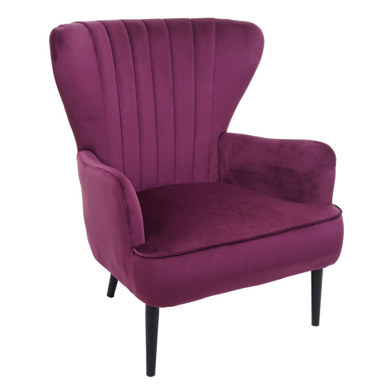 Fauteuil Lounge Fauteuil Cocktail Fauteuil rembourré, velours - bordeaux