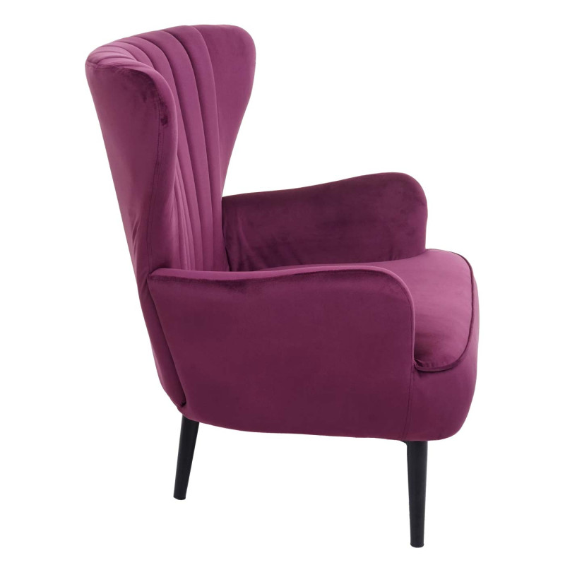 Fauteuil Lounge Fauteuil Cocktail Fauteuil rembourré, velours - bordeaux