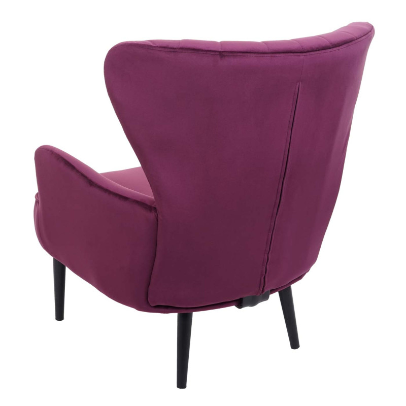 Fauteuil Lounge Fauteuil Cocktail Fauteuil rembourré, velours - bordeaux