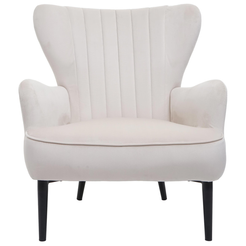 Fauteuil Lounge Fauteuil Cocktail Fauteuil rembourré, velours - crème - beige