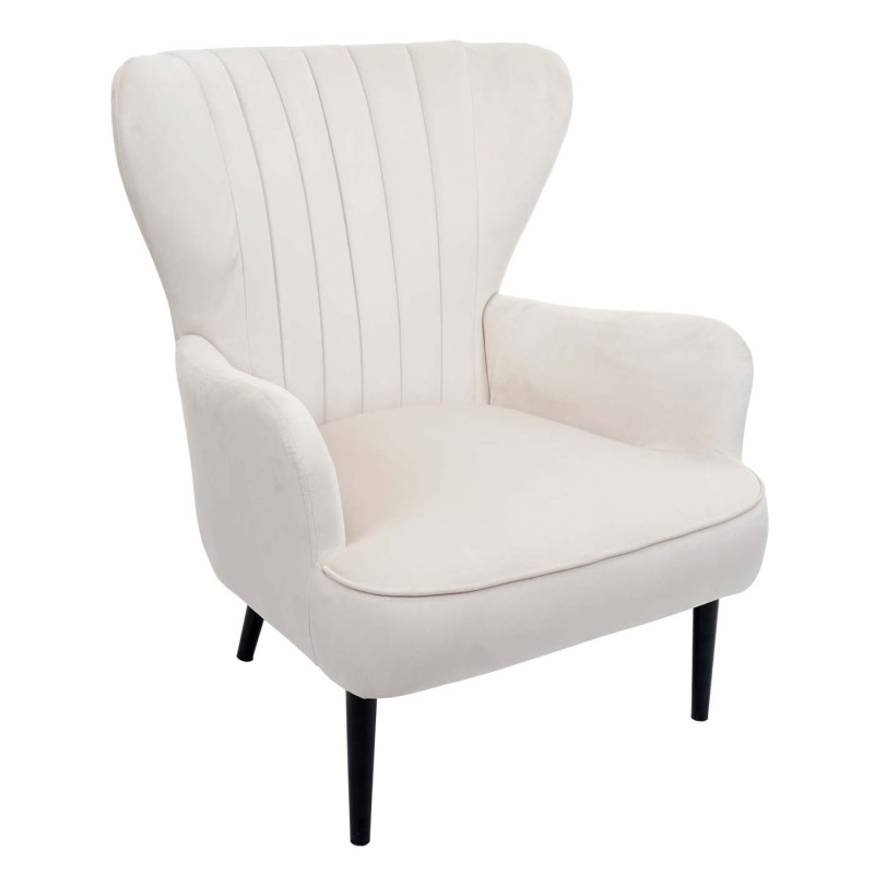 Fauteuil Lounge Fauteuil Cocktail Fauteuil rembourré, velours - crème - beige