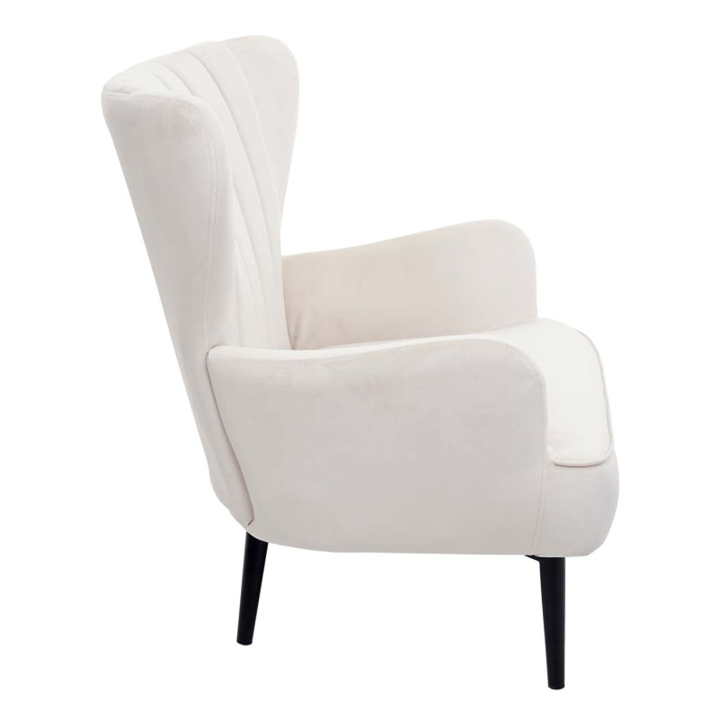 Fauteuil Lounge Fauteuil Cocktail Fauteuil rembourré, velours - crème - beige