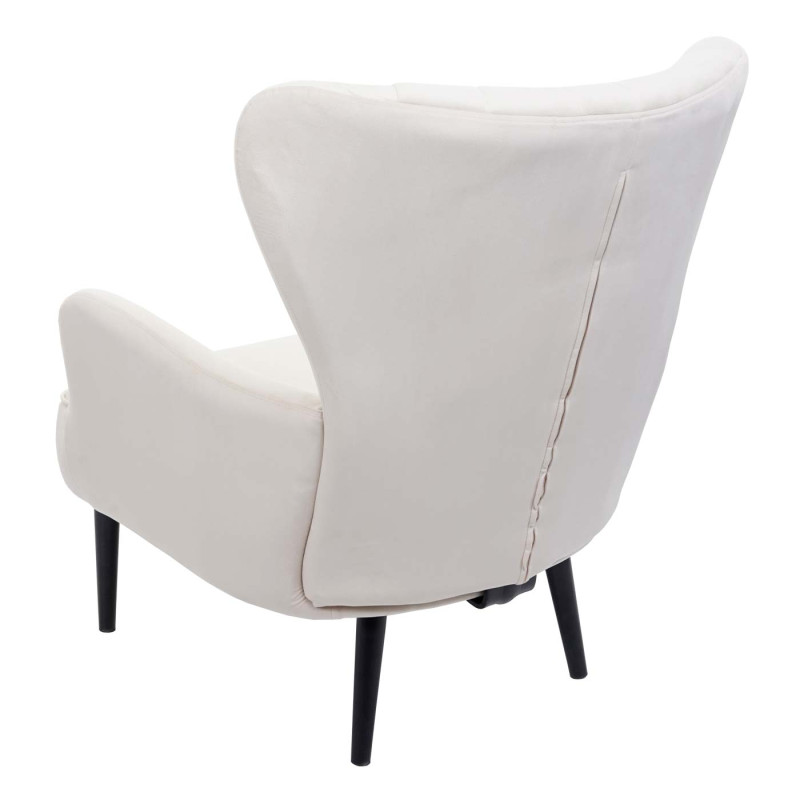 Fauteuil Lounge Fauteuil Cocktail Fauteuil rembourré, velours - crème - beige