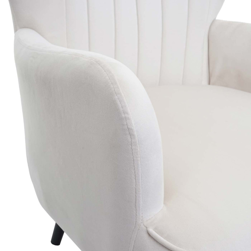 Fauteuil Lounge Fauteuil Cocktail Fauteuil rembourré, velours - crème - beige