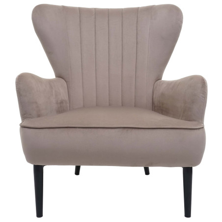 Fauteuil Lounge Fauteuil Cocktail Fauteuil rembourré, velours - taupe