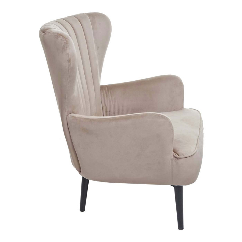 Fauteuil Lounge Fauteuil Cocktail Fauteuil rembourré, velours - taupe