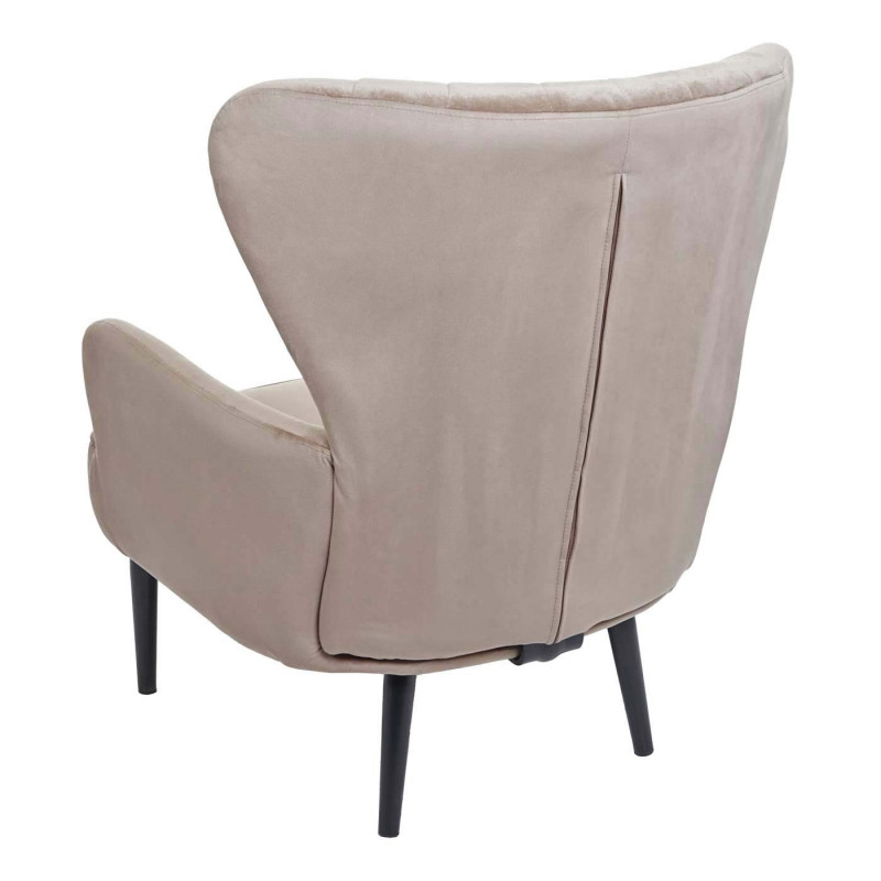 Fauteuil Lounge Fauteuil Cocktail Fauteuil rembourré, velours - taupe