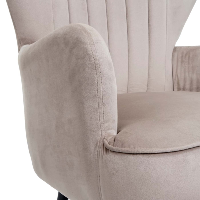 Fauteuil Lounge Fauteuil Cocktail Fauteuil rembourré, velours - taupe