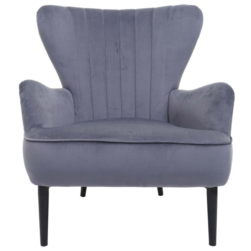 Fauteuil Lounge Fauteuil Cocktail Fauteuil rembourré, velours - gris