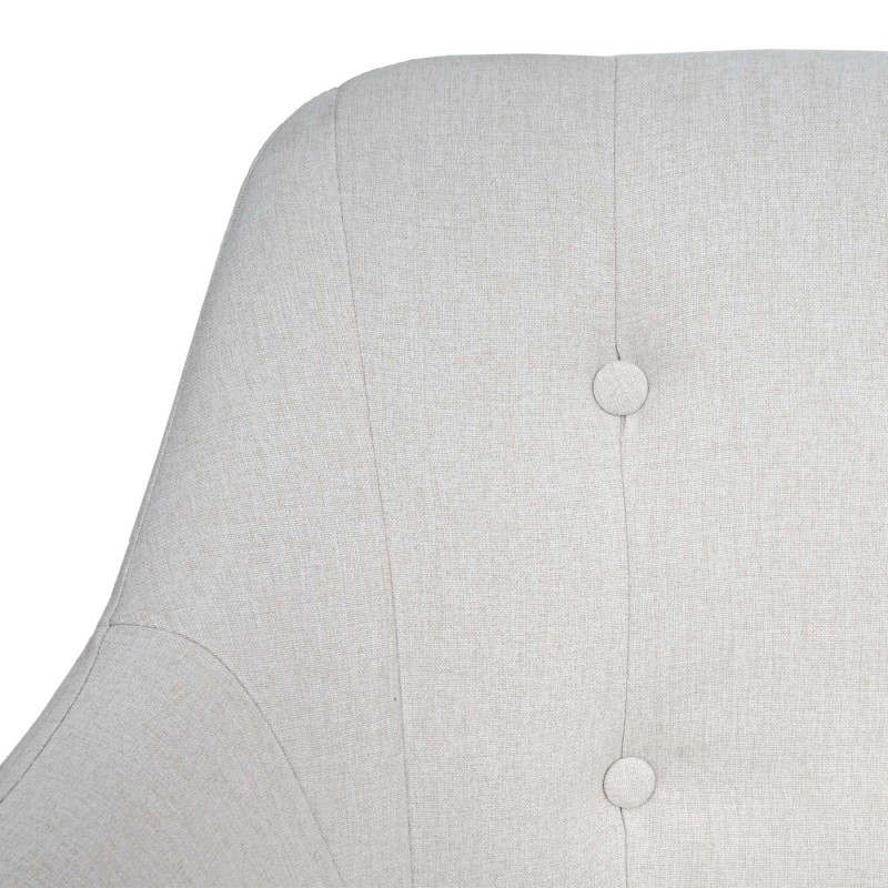 Chaise de bureau chaise pivotante tissu/textile avec accoudoirs - crème