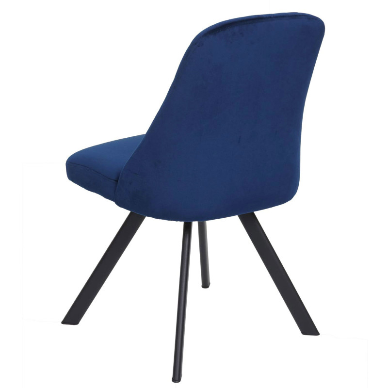 Lot de 6 chaises de salle à manger , métal velours - bleu