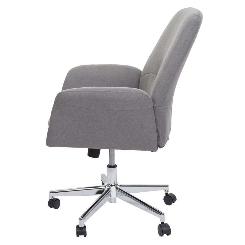 Chaise de bureau chaise de bureau chaise pivotante tissu/textile avec accoudoirs - gris