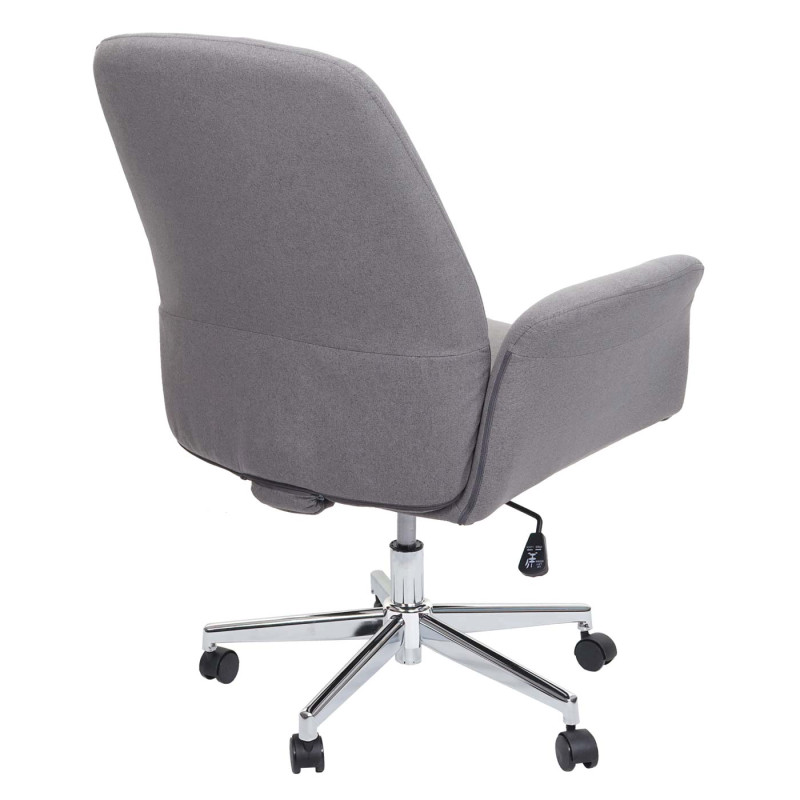Chaise de bureau chaise de bureau chaise pivotante tissu/textile avec accoudoirs - gris