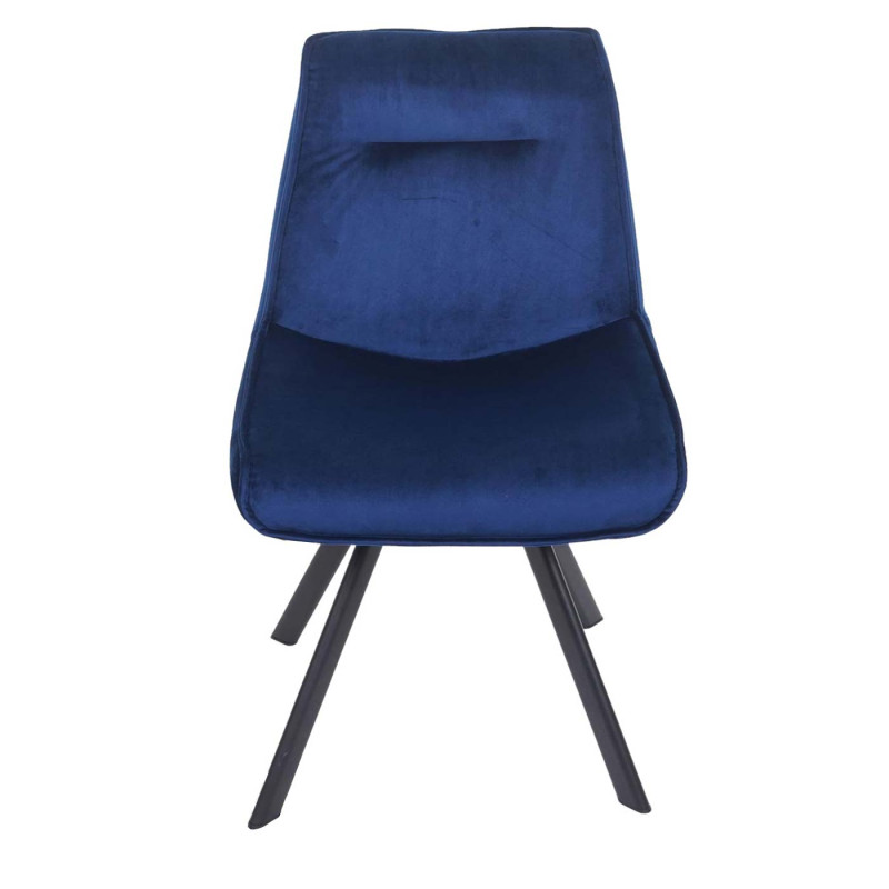 Lot de 6 chaises de salle à manger chaise rembourrée, , métal velours - bleu