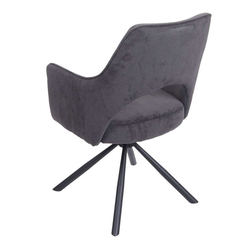 Lot de 6 chaises de salle à manger fauteuil de cuisine, pivotant Auto-Position, tissu/textile - corde-gris foncé