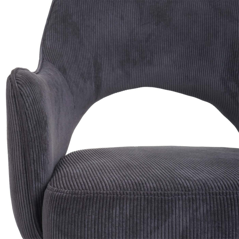 Lot de 6 chaises de salle à manger fauteuil de cuisine, pivotant Auto-Position, tissu/textile - corde-gris foncé