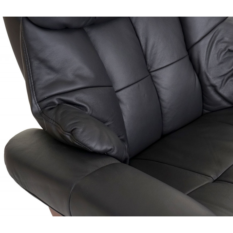 Relax fauteuil +  tabouret de fauteuil tv oromia noir