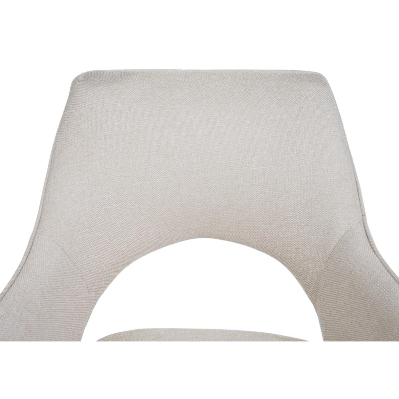 Lot de 6 chaises de salle à manger fauteuil de cuisine, pivotant Auto-Position, tissu/textile - crème