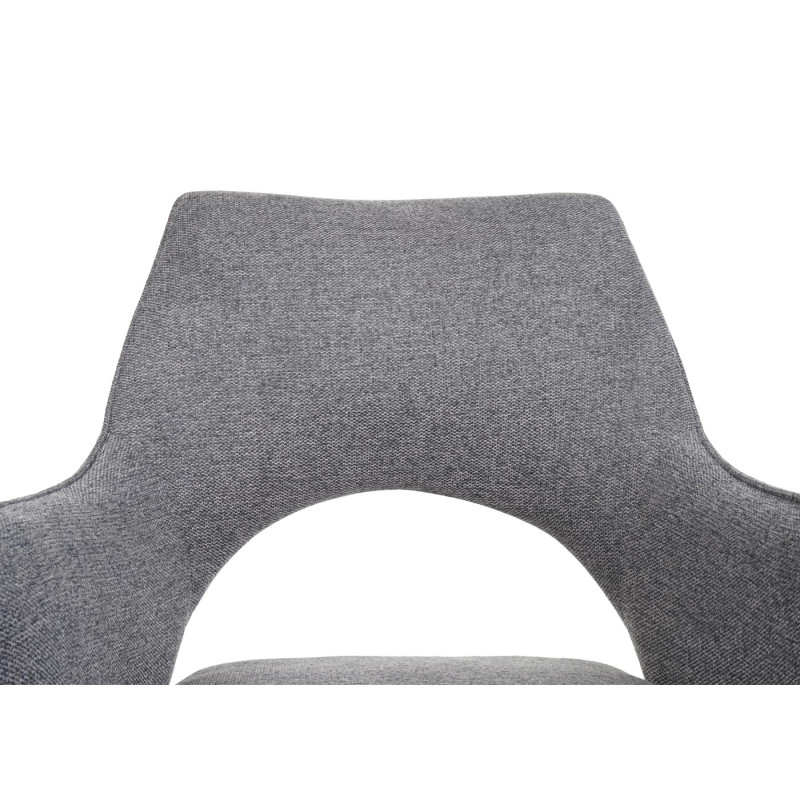 Lot de 6 chaises de salle à manger fauteuil de cuisine, pivotant Auto-Position, tissu/textile - gris-gris foncé