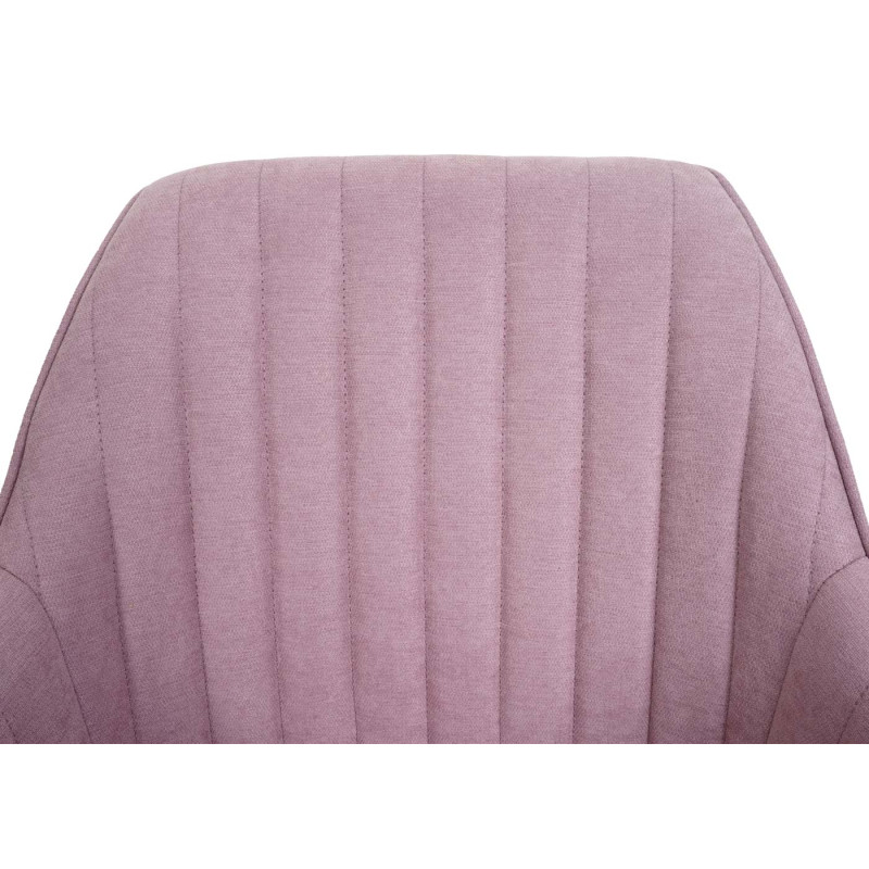 6x Chaise de salle à manger  avec accoudoirs, pivotante tissu/textile - rose