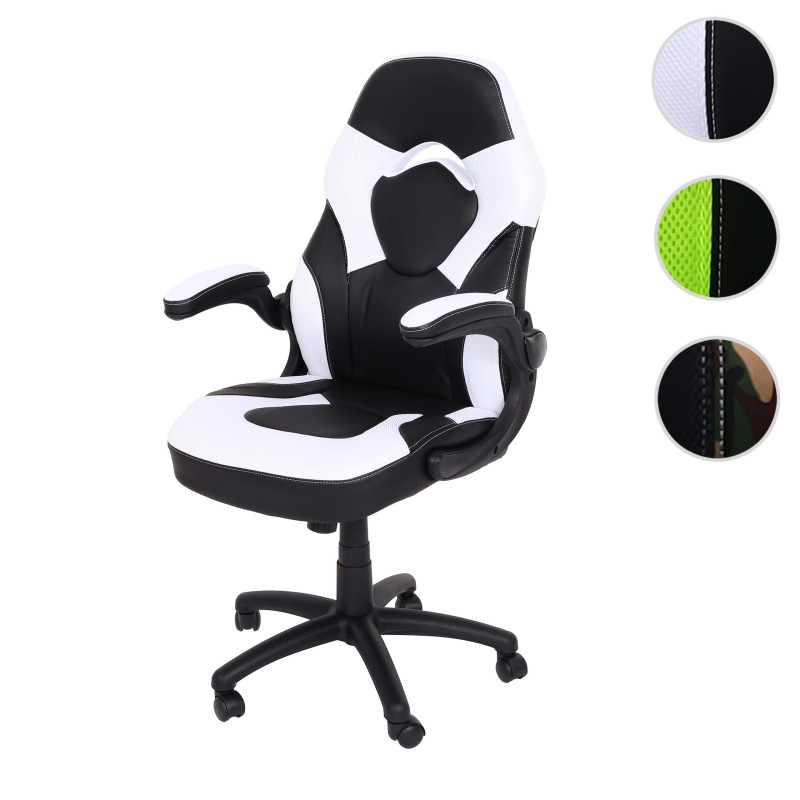 Chaise de bureau chaise pivotante Gaming, ergonomique similicuir - camouflage-noir