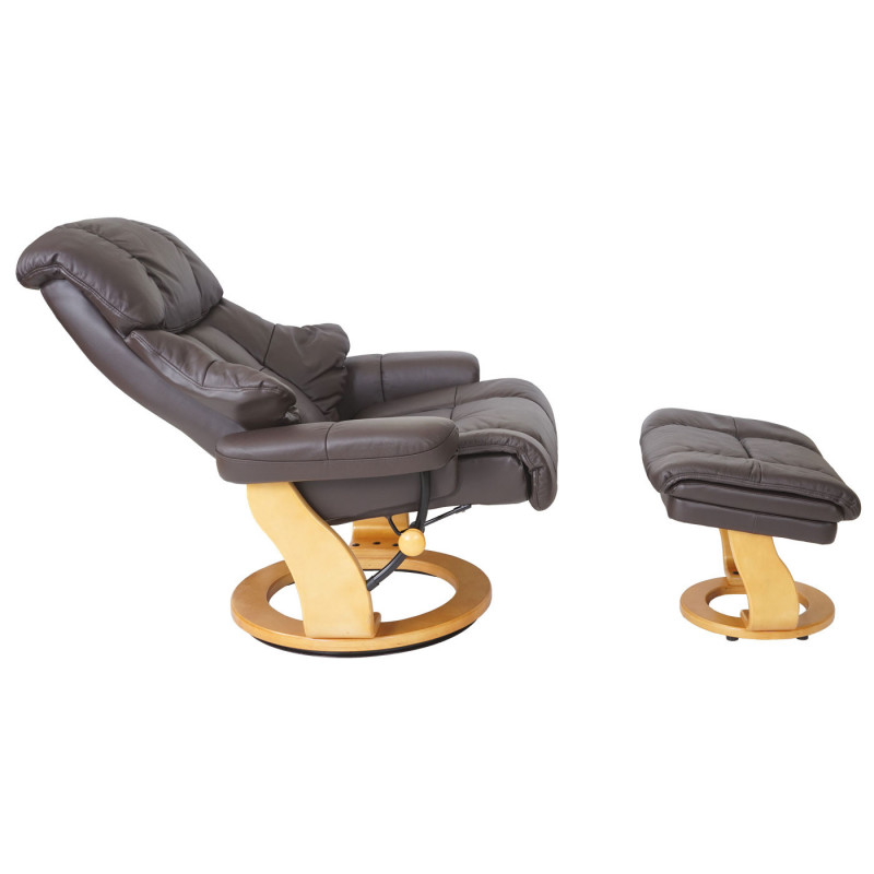 Fauteuil tv max brun inclinable avec repose pied
