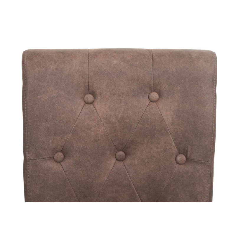 Lot de 6 chaises de salle à manger Chesterfield II, , rivets - tissu/textile marron, pieds foncés