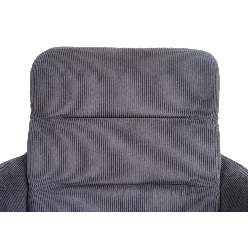 Lot de 6 chaises de salle à manger fauteuil chaise, pivotante position auto, tissu/textile - velours côtelé gris