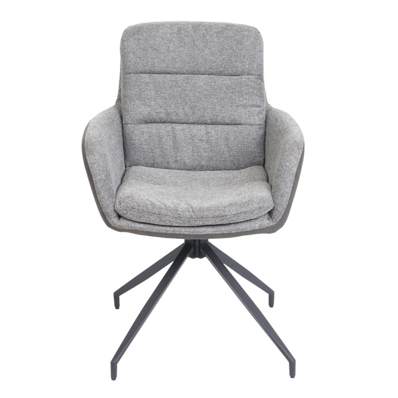 Lot de 6 chaises de salle à manger , chaise pivotante Auto-Position, tissu/textile - gris-gris foncé