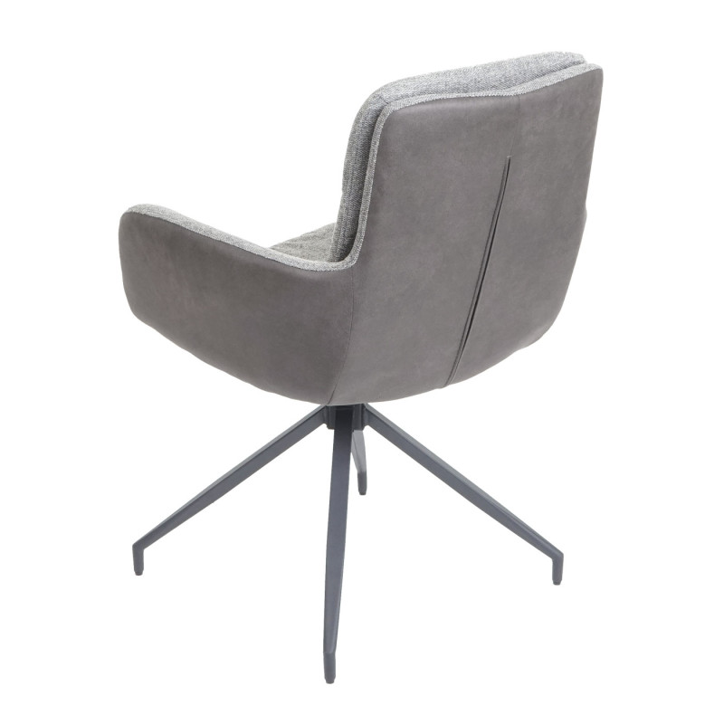 Lot de 6 chaises de salle à manger , chaise pivotante Auto-Position, tissu/textile - gris-gris foncé