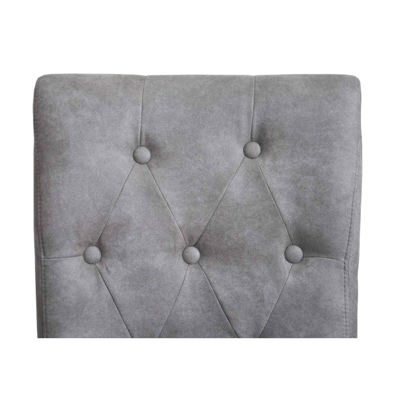 Lot de 6 chaises de salle à manger Chesterfield II, , rivets - tissu/textile gris clair, pieds clairs