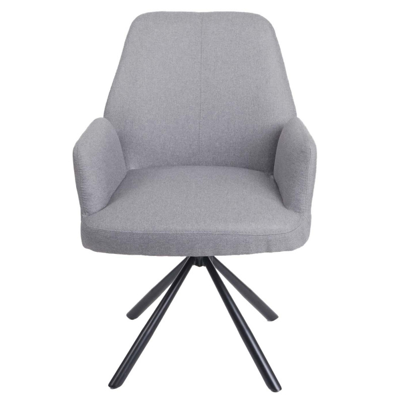 Lot de 6 chaises de salle à manger , chaise pivotante Auto-Position tissu/textile acier - gris clair