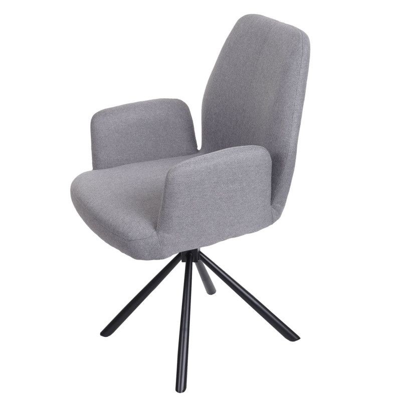 Lot de 6 chaises de salle à manger , chaise pivotante Auto-Position tissu/textile acier - gris clair