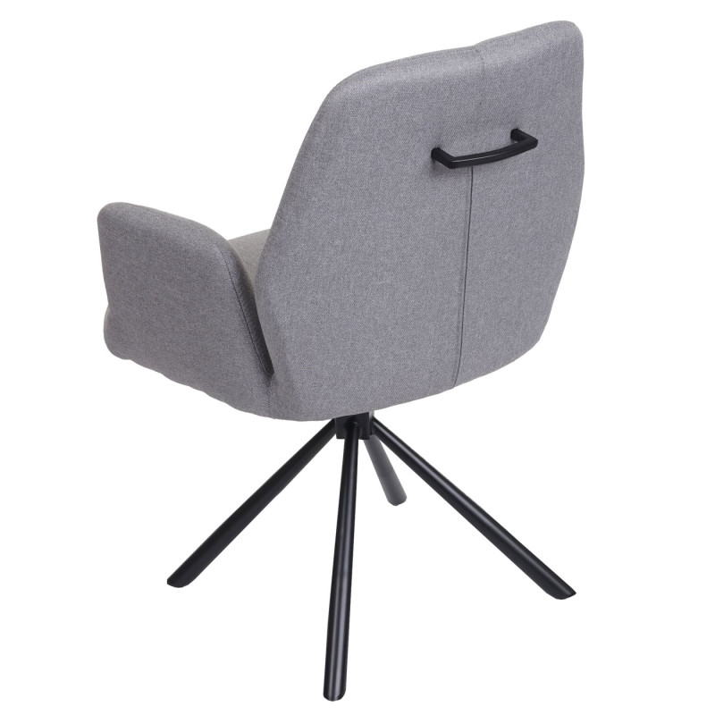 Lot de 6 chaises de salle à manger , chaise pivotante Auto-Position tissu/textile acier - gris clair