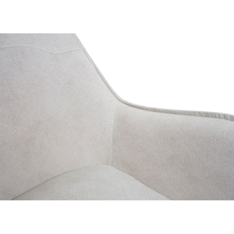 Lot de 6 chaises de salle à manger  rembourrée chaise avec accoudoirs, tissu/textile métal - crème-beige