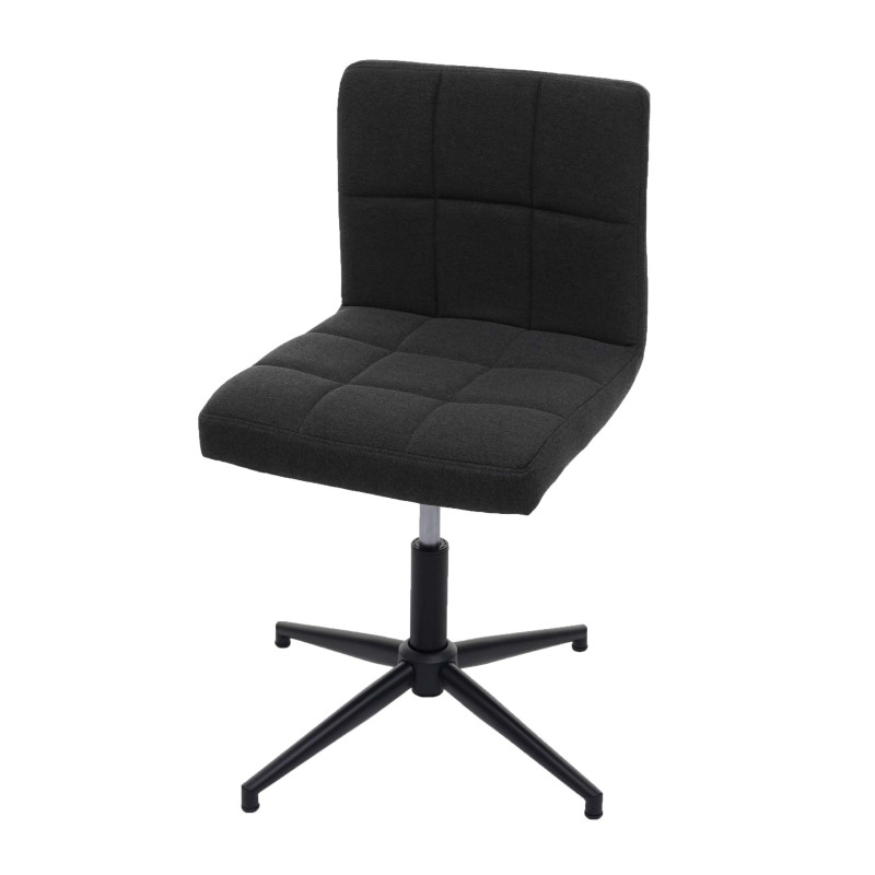 Chaise de bureau Kavala II, chaise de bureau mécanisme de rotation - tissu/textile gris foncé, pied noir