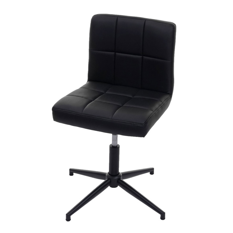 Chaise de bureau Kavala II, chaise de bureau chaise, mécanisme rotatif - similicuir noir, pied noir