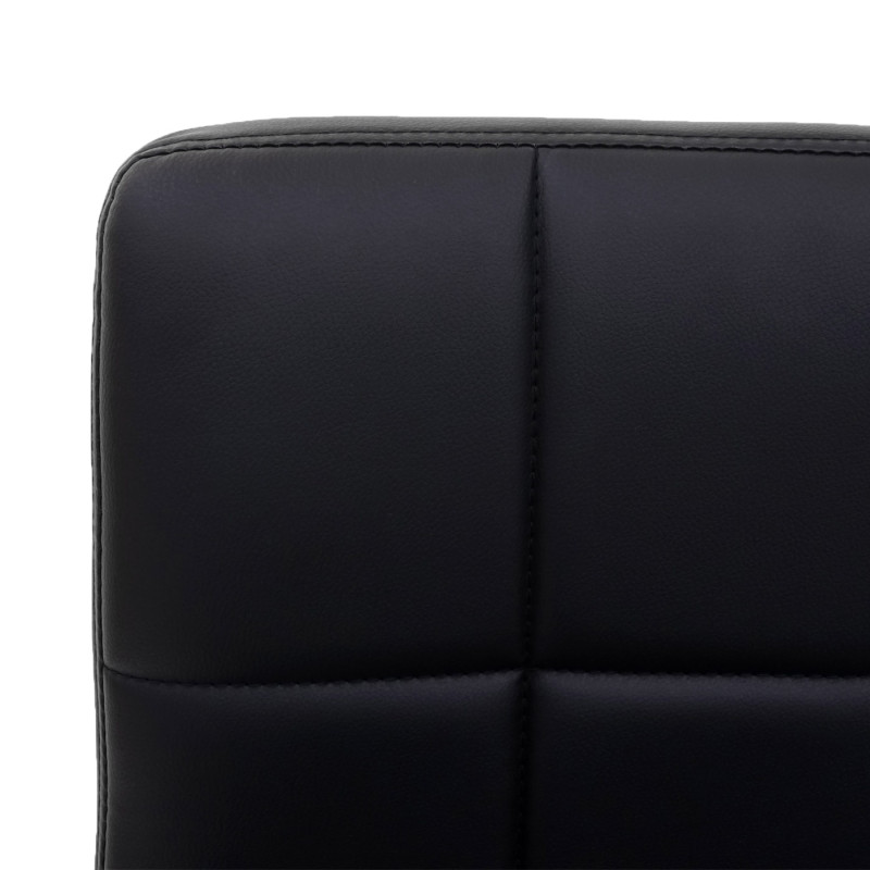 Chaise de bureau Kavala II, chaise de bureau chaise, mécanisme rotatif - similicuir noir, pied noir