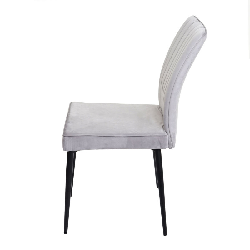 Lot de 6 chaises de salle à manger , velours métal - gris clair