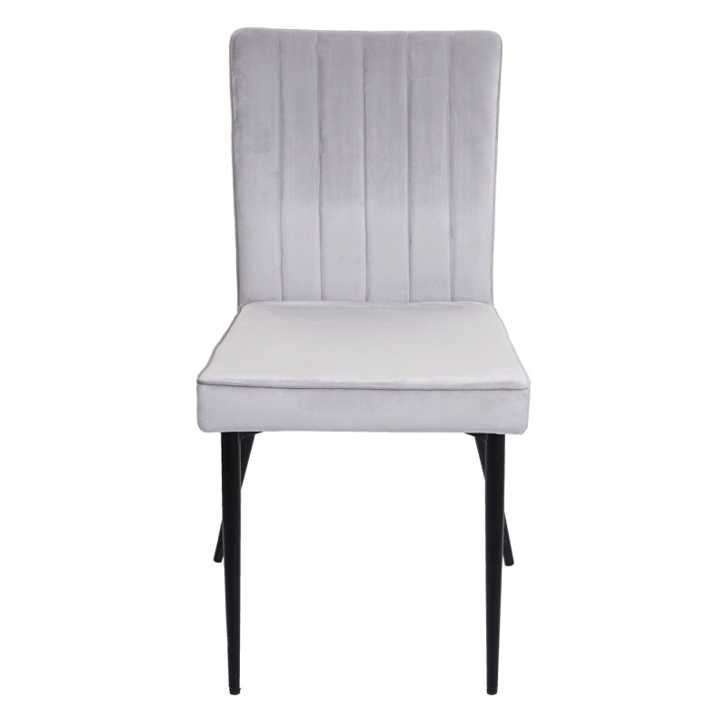 Lot de 6 chaises de salle à manger , velours métal - gris clair