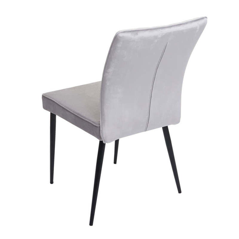 Lot de 6 chaises de salle à manger , velours métal - gris clair