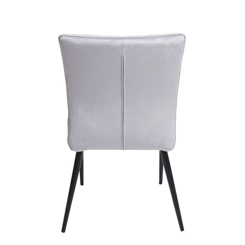 Lot de 6 chaises de salle à manger , velours métal - gris clair