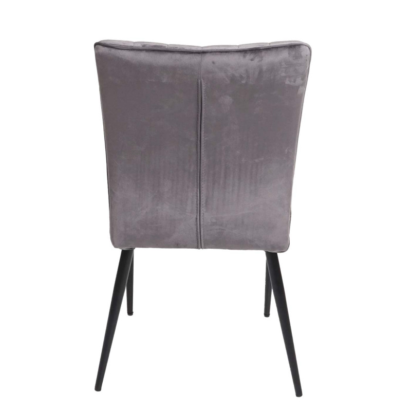 Lot de 6 chaises de salle à manger , velours métal - gris foncé