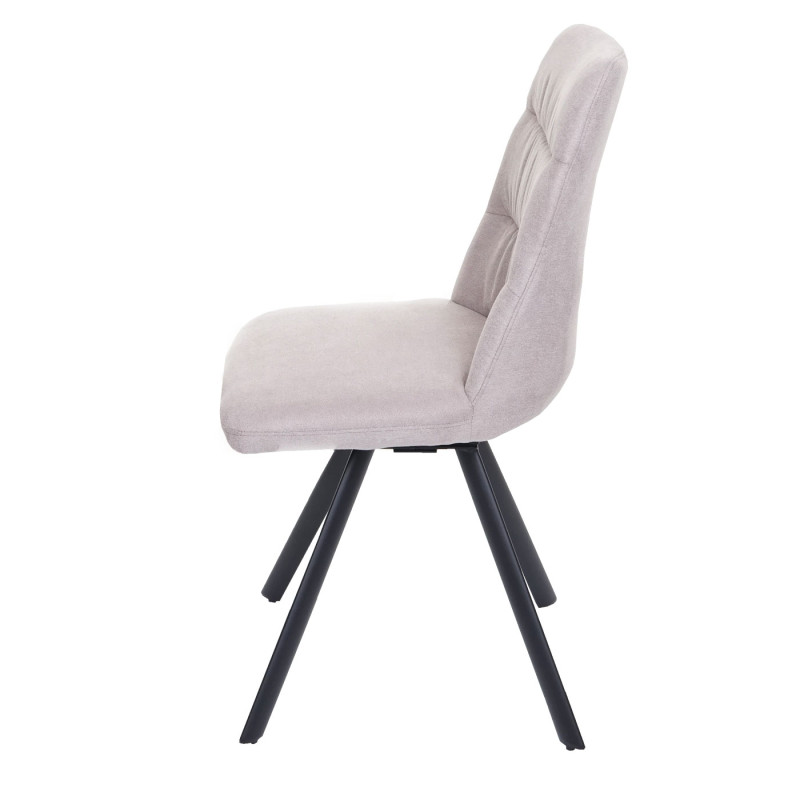 Lot de 6 chaises de salle à manger , pivotante Auto-Position, velours - crème-beige