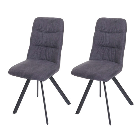 Lot de 2 chaises de salle à manger , pivotante Auto-Position, velours - anthracite