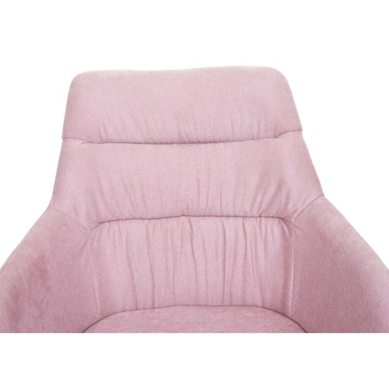 Lot de 6 chaises de salle à manger  avec accoudoirs, pivotante Auto-Position, velours - rose