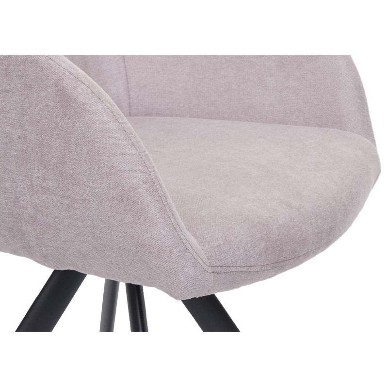 Chaise de salle à manger chaise avec accoudoir, pivotante Auto-Position, velours - Crème-beige