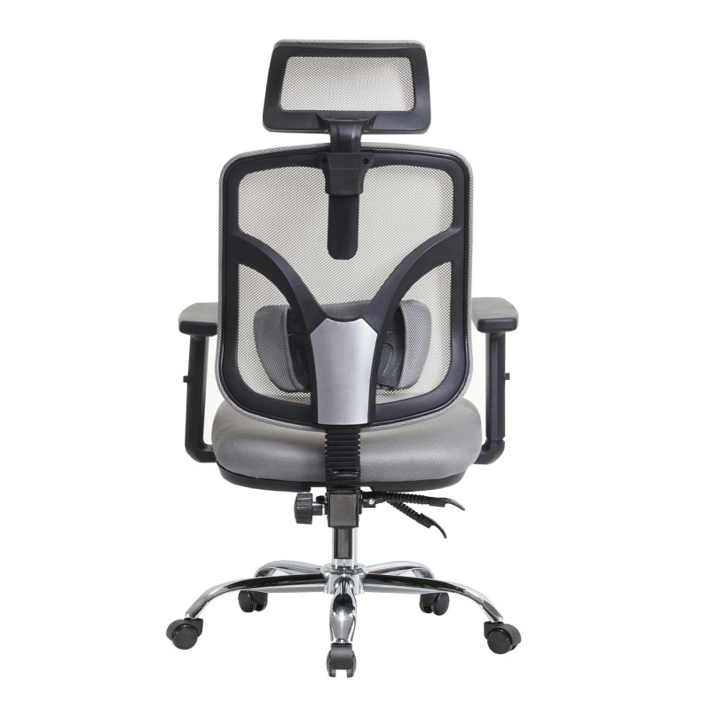 Chaise de bureau chaise de bureau, ergonomique, appui-lordose réglable et accoudoir - gris